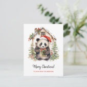 Carte Postale Maison de Noël Cute Panda Père Noël (Debout devant)