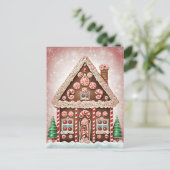 Carte Postale Maison de Noël en pain d'épice, poste (Debout devant)