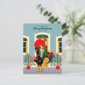 Carte Postale Maison de Noël portugaise avec Rooster Salutations (Debout devant)