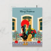 Carte Postale Maison de Noël portugaise avec Rooster Salutations (Devant / Derrière)