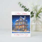 Carte Postale Maison de Noël Snowy personnalisée (Debout devant)