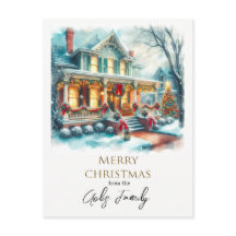Maison de Noël Vintage Salutation de vacances