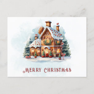Carte Postale Maison de pain d'épices Noël