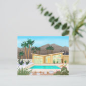 Carte Postale Maison de piscine moderne du milieu du siècle (Debout devant)