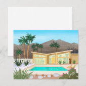 Carte Postale Maison de piscine moderne du milieu du siècle (Devant / Derrière)