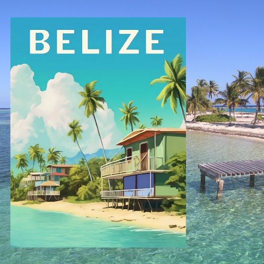 Carte Postale Maison de plage de Belize Voyage