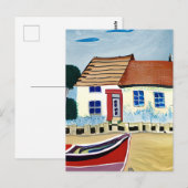 Carte Postale Maison de plage et garde-bateaux en contact (Devant / Derrière)