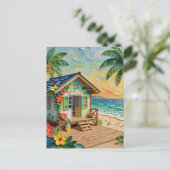 Carte Postale Maison de plage océanique | Garder le contact (Debout devant)