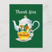 Carte Postale Maison de thé mignonne merci (Devant)