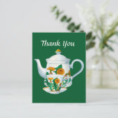 Carte Postale Maison de thé mignonne merci (Debout devant)