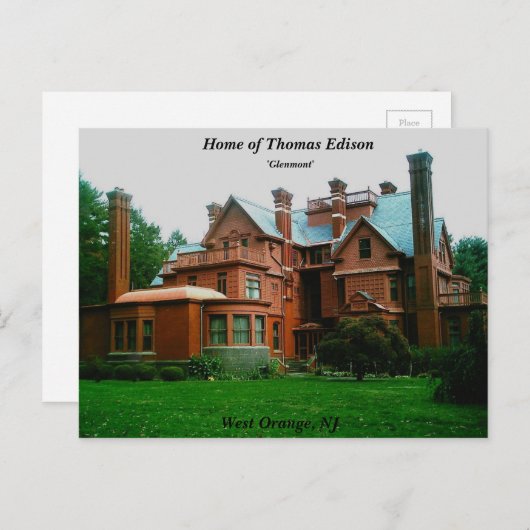 Carte Postale Maison de Thomas Edison (Devant / Derrière)