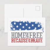 Carte Postale Maison des libres grâce aux braves Drapeau USA (Devant / Derrière)