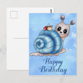 Carte Postale Maison d'escargot bleu (Devant / Derrière)