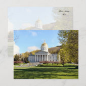 Carte Postale Maison d'État du Vermont (Devant / Derrière)