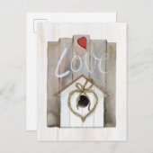 Carte Postale Maison d'oiseaux rustique Valentine (Devant / Derrière)