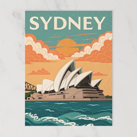 Carte Postale Maison d'opéra dans un voyage rétro à Sydney