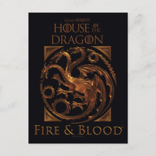 Carte Postale MAISON DU DRAGON | Signe de la Maison Targaryen (Devant)