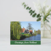 Carte Postale Maison en bois ancienne hollandaise rouge de Zaans (Debout devant)