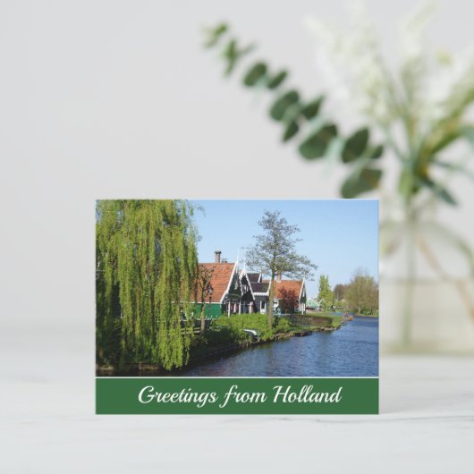 Carte Postale Maison en bois ancienne hollandaise rouge de Zaans (Debout devant)