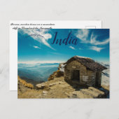 Carte Postale Maison en bois marron à Chandrashila Tungnath en I (Devant / Derrière)