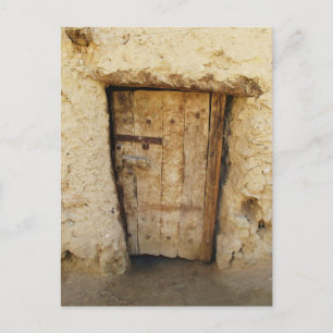 Carte Postale Maison en briques de boue avec vieille porte Siwa 