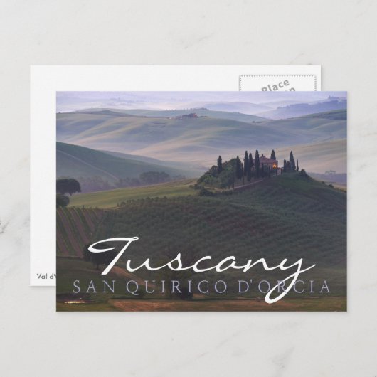 Carte Postale Maison en Toscane dans le matin brouillard texte c (Devant / Derrière)