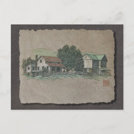 Carte Postale Maison et grange Amish (Devant)