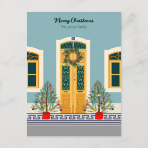 Carte Postale Maison festive de Noël portugaise