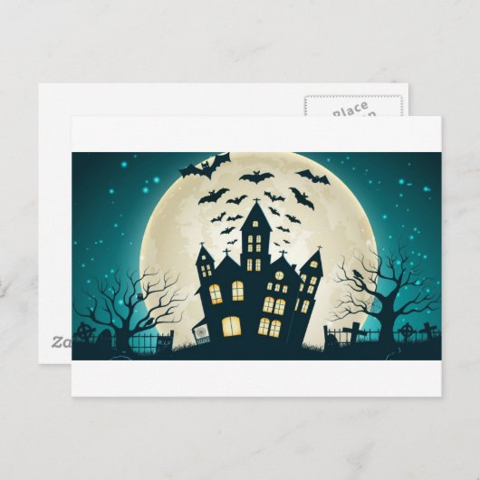 Carte Postale Maison Halloween (Devant / Derrière)