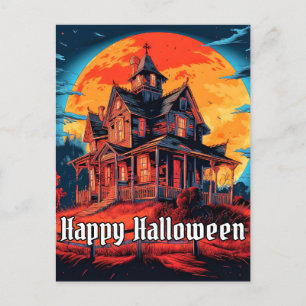 Carte Postale Maison hantée   Bonne Halloween