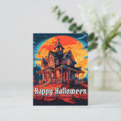 Carte Postale Maison hantée | Bonne Halloween (Debout devant)