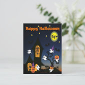 Carte Postale Maison hantée de Halloween joyeux (Debout devant)
