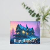 Carte Postale Maison hantée déplaisante | Bonne Halloween (Debout devant)