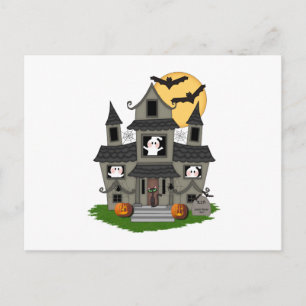 Carte Postale Maison hantée d'Halloween
