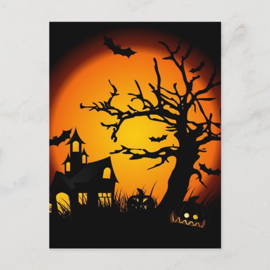 Carte Postale Maison hantée d'Halloween (Devant)