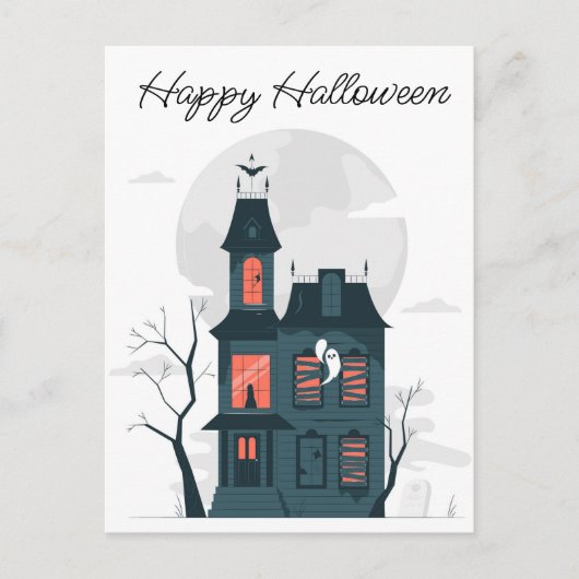 Carte Postale Maison hantée d'Halloween (Devant)