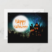 Carte Postale Maison hantée d'Halloween éffrayant (Devant / Derrière)
