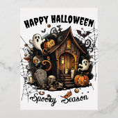 Carte postale 🎃 Maison Hantée Éffrayante - BLANC (Recto)