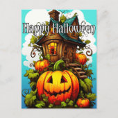 Carte Postale Maison Hantée Festive | Bonne Halloween (Devant)