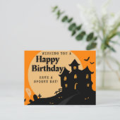 Carte Postale Maison hantée Halloween Anniversaire (Debout devant)