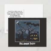 Carte Postale Maison hantée Halloween Fête Invitation (Devant / Derrière)