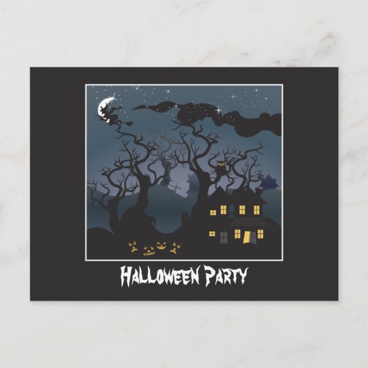 Carte Postale Maison hantée Halloween Fête Invitation (Devant)
