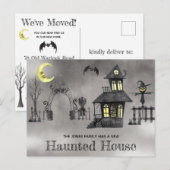 Carte Postale Maison hantée, Halloween Thème Déménagement Annoue (Devant / Derrière)