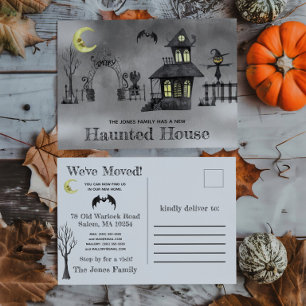 Carte Postale Maison hantée, Halloween Thème Déménagement Annoue