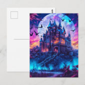Carte Postale Maison hantée | Joyeux Halloween (Devant / Derrière)