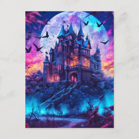 Carte Postale Maison hantée | Joyeux Halloween (Devant)