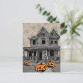 Carte Postale Maison Haunted Halloween (Debout devant)