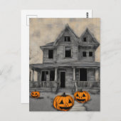 Carte Postale Maison Haunted Halloween (Devant / Derrière)