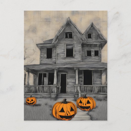 Carte Postale Maison Haunted Halloween (Devant)