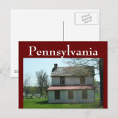Carte Postale Maison Historique de Pennsylvanie (Devant / Derrière)